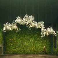 Fleur personnalisée feuille de ginkgo céramique florale hôtel villa salon salle à manger lustre plafond suspension de luxe