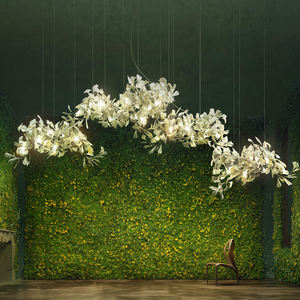 Lampu Gantung Mewah Keramik Daun Ginkgo Motif Bunga untuk Hotel, Villa, Ruang Tamu, Ruang Makan - Product Image 3