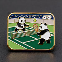Aimant de réfrigérateur en métal 3D en forme de panda, imitation émail, couleur personnalisée, écologique, étanche, pour cadeaux promotionnels, fourni par l'usine