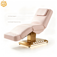 Lit de massage électrique de luxe, table de massage large avec lumière LED et tabouret pour hôtel, centre de spa, mobilier de relaxation