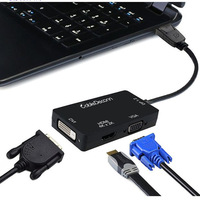 Adaptateur DVI VGA pour HDTV, sortie 4K 1080p 30Hz avec gaine en PVC pour configuration PC de jeu, poste de travail multi-écrans