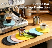 Sous-verres ronds en silicone de luxe au design moderne, résistants à la chaleur, avec napperon doux pour cuisine et salle à manger