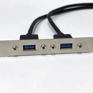 Adaptateur de plaque USB 3.0 (5 Gbit/s) à 2 ports, connecteur femelle 20 broches, câble avec support PCI, 0,5 m, plaqué or, en stock - Product Image 4