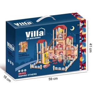 บ้านตุ๊กตาเด็กเล่นบ้าน3D พร้อมอุปกรณ์เสริมสำหรับไฟบ้านของเล่น2024แบบ DIY - Product Image 6