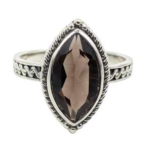 Natural Smoky Quartz Crystal Ring Adjustable Handmade Jewelry for Women with Polished Stone Design Ideal for Elegant Casual - Product Image 2