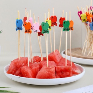 Brochettes jetables en bambou naturel pour cocktails de fruits, bâtonnets faits à la main pour apéritifs, sandwichs, desserts, longs <span class=keywords><strong>cure</strong></span>-dents - Product Image 2