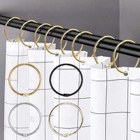 Anneaux de rideau de douche pour salle de bain, anneaux de reliure à feuilles mobiles, anneaux de livre de 2 pouces pour cartes d'index, crochets de rideau de douche