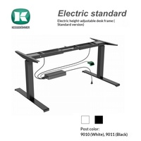 Bureau d'étude intelligent à hauteur réglable électriquement avec deux pieds en PVC, design moderne