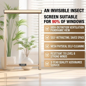 Moustiquaire de porte invisible Prinfield, type coulissant rétractable automatique, en fibre de verre haute transparence, maille 20 - Product Image 1