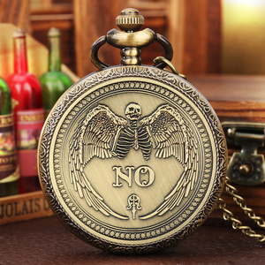 All Seeing Eye And Death Angel <span class=keywords><strong>Gothic</strong></span> Ja No Decision Coin Vintage Herdenkingszakhorloge Met Ketting - Product Image 4