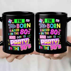 ถ้วยกาแฟเซรามิกย้อนยุคแบรนด์ตลก70S <span class=keywords><strong>90s</strong></span> พร้อมแก้วน้ำสีดำทนทานพร้อมข้อความ "ฉันเกิดในยุค70" สำหรับวันเกิด - Product Image 6