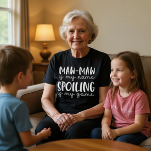 Maw Maw Is My Name Spoiling Is My Game T-Shirt noir pour adulte unisexe - Product Image 3
