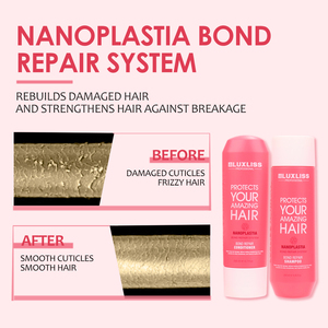 LUXLISS Nanoplastia Bond Repair Shampoo & Balsamo <span class=keywords><strong>Ricostruttivo</strong></span> per Capelli Naturali <span class=keywords><strong>Trattamento</strong></span> <span class=keywords><strong>Cheratina</strong></span> Proteica per Salone - Product Image 3