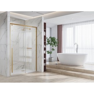 Kamalu KSA4000G Porta Doccia Scorrevole con Nicchia 140cm Altezza Oro Spazzolato Larghezza 200cm - Product Image 6