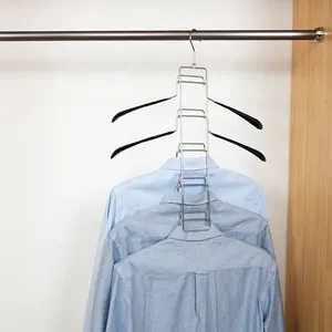 YIKAI Combined Easy Storage Saving Space Closet Metal Shirts Hanger Multi-layer Clothes Hanger