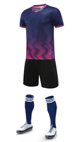 Setelan Jersey Sepak Bola Unisex Remaja Grosir Pakaian Tim Bahan Polyester Bernapas Seragam Latihan Sepak Bola Kustom dengan Celana Pendek