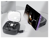Kit de rangement pour câbles USB C, boîte de rangement, adaptateur de charge rapide 60W, câble de charge Type C, multifonction pour téléphone, ordinateur portable, tablette
