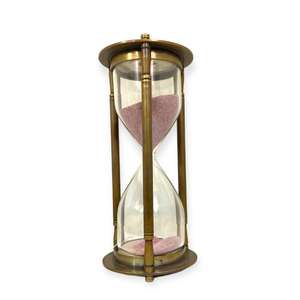 Reloj de Arena de Latón y Vidrio de 5 Minutos, Diseño Ligero de Decoración Artística para Escritorio, Oficina, Estudio, Exhibición Decorativa - Product Image 1