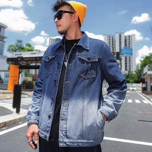 Veste en jean dégradé <span class=keywords><strong>grande</strong></span> <span class=keywords><strong>taille</strong></span> pour hommes, style coréen, coupe ample, manches longues, haute qualité, pour couples - Product Image 4