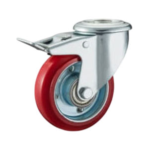 Roues industrielles à roulement à billes doubles et frein pivotant, en acier renforcé, très résistantes, best-seller - Product Image 3