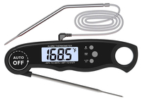 Thermomètre à viande numérique 2-en-1 à lecture instantanée avec sonde en acier inoxydable et aimant, personnalisable avec logo, pour barbecue et cuisson