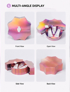 Emballage en papier holographique arc-en-ciel personnalisé avec carton rigide et insert de protection pour produits de beauté, boîte cadeau cosmétique - Product Image 2