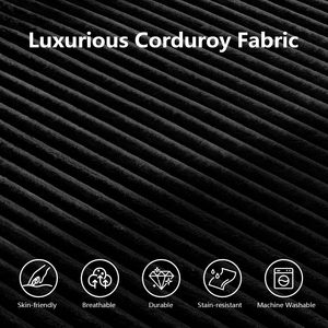 मुक्त शिपिंग 104 "बोनलेस सोफे प्लग कॉर्डरॉय काले अनुभागीय एल-आकार चेज़ लिविंग रूम बॉक्स पैकेजिंग संपीड़न सोफा - Product Image 4