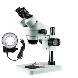 Microscópio estéreo binocular, zoom industrial 7x -45x, eletrônico, reparo de celular, luz led fluorescente, para reparação elétrica
