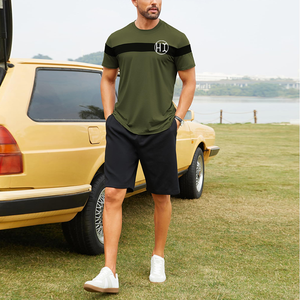 Fabricante de ropa, camisas de verano para hombre, camisetas de manga corta a juego de colores a la moda, camisa informal de poliéster con cuello redondo - Product Image 1