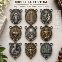 Médaille personnalisée Notre-Dame de Lourdes, médaille de chapelet avec finition antique pour la vente en gros de cadeaux dévotionnels catholiques, fabricant OEM