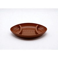 Plateau de service commercial multi-compartiments Sun Sing pour restauration rapide, design divisé, pour sauces dim sum, qualité professionnelle, marron foncé