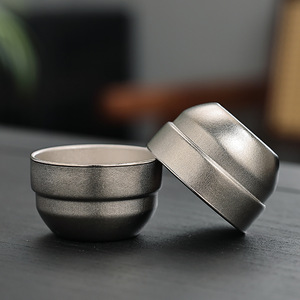 Pure Titanium Travel Tea Set Double Layer Insulated <b>Teacup</b> With Lid For Camping And Outdoor Use - Product Image 1