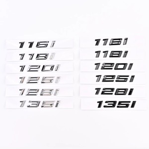 Emblème de coffre arrière en ABS 3D Lettres noires chromées pour <span class=keywords><strong>BMW</strong></span> Emblème pour <span class=keywords><strong>BMW</strong></span> Série 1 118i 116i 120i 125i - Product Image 1