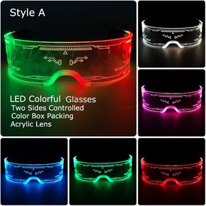 Lunettes LED RGB sans cadre colorées avec mode automatique pour les événements festifs - Lunettes LED de style <span class=keywords><strong>cyborg</strong></span> - Product Image 2
