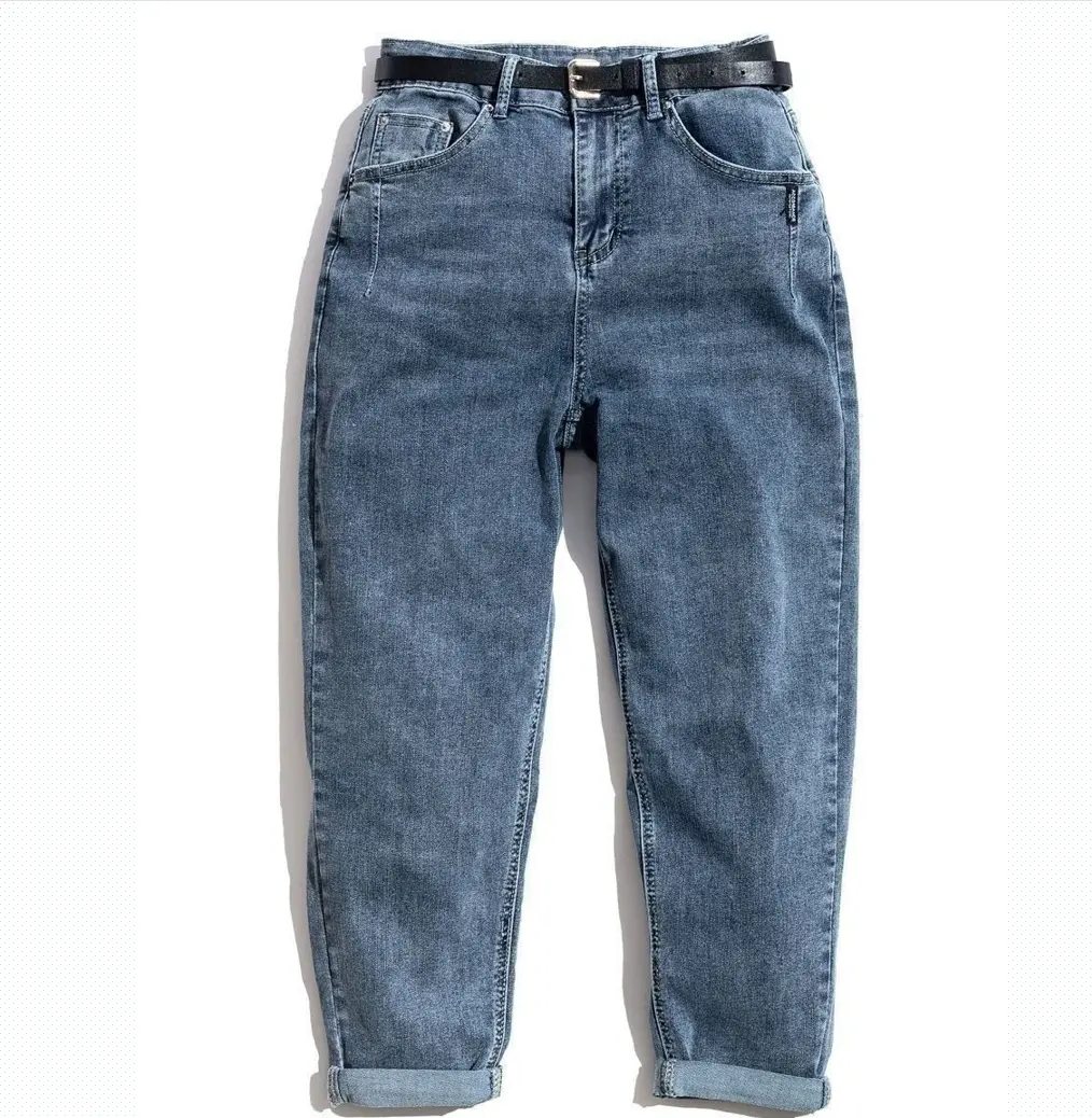 Best Selling wholesale blue custom denim High waist mom jeans stacked jeans girls jeans