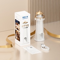 Lámpara de Mesa LED Recargable Lonvel, Lámpara Lunar, Proyector, Luz Nocturna, Control por Aplicación, Carga Inalámbrica, Batería, Faro para Dormitorio