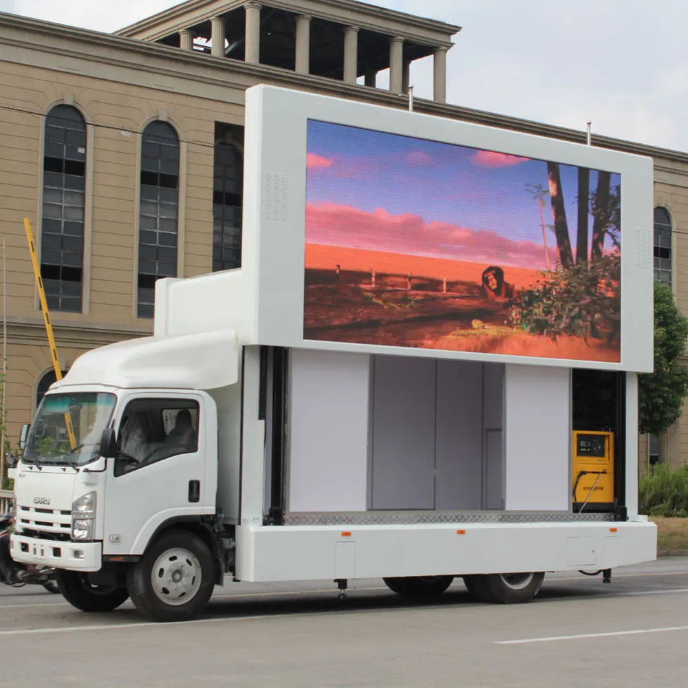 Полноцветный наружный рекламный светодиодный экран P10, полноцветный мобильный светодиодный видеодисплей для грузовика, светодиодный дисплей для грузовика, используемый для мобильной сцены