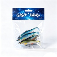 Prix d'usine, conception personnalisée, pochette d'emballage pour appâts à poisson avec fenêtre, sac en plastique pour matériel de pêche