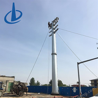 Poteaux électriques en acier galvanisé de 9 à 30 m, tours tubulaires en acier pour la transmission d'énergie 11 kV et accessoires
