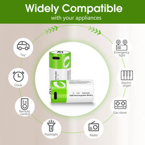 Wiederaufladbare Lithium-Batterie C2 Mittlere Größe mit Typ-C-Anschluss Direktladung 1,5V 5000mAh 1200 Ladezyklen für Audio/Video - Product Image 5