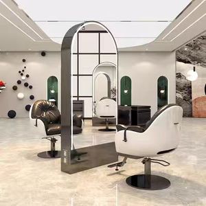 Hair salon <b>mirror</b> hair cutting <b>mirror</b> with light single and double-sided floor standing full <b>body</b> <b>mirror</b> hair salon exclusive - Product Image 2