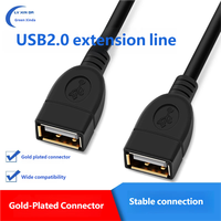 CABLETOLINK Cable de Extensión USB 2.0 en Ángulo, Macho a Hembra, Montaje en Panel con Tornillos, Lámina de Cobre Puro + Trenzado, 1m-5m, Transferencia de Datos para Computadora