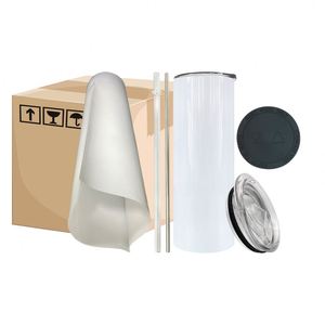 Lot de 50 gobelets vierges de 20 oz pour sublimation, en acier inoxydable à fond plat, pour transfert thermique, vente en gros, entrepôt USA - Product Image 1
