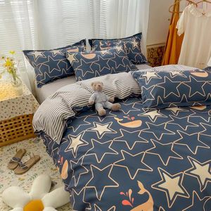 Yıldızlı yorgan yatak örtüsü seti pırıltı yıldız desen yorgan kapakları 4 adet yatak setleri fermuar kapatma ile çocuklar yetişkinler için yatak odası - Product Image 3