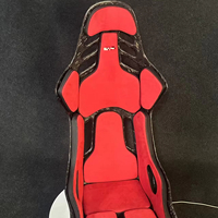 Simulateur de siège de voiture réglable côté droit en cuir PVC noir, disponible en stock.