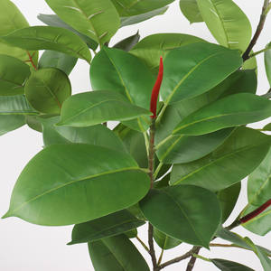 Nouveauté : Arbre artificiel tropical <span class=keywords><strong>ficus</strong></span> indien en plastique vert réaliste de 80 cm, en plastique + PE + soie - Product Image 3