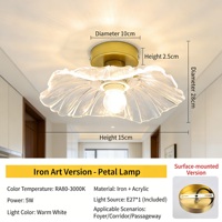 Luminaire d'aisinette, luminaire de couloir, plafonnier encastré de style mi-siècle, luminaire d'entrée de style rétro, luminaire de balcon en forme de pétale
