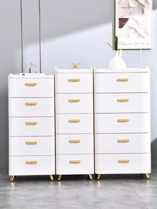 8003-5 Usine OEM, Organiseur de rangement en plastique rectangulaire multifonction à 5 niveaux, tiroirs, armoire, roulettes, grande capacité pour la maison - Product Image 5