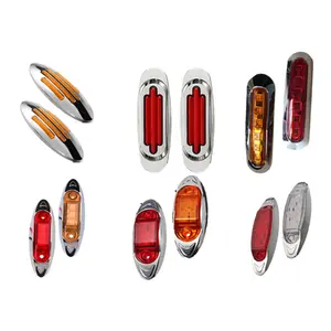 12v 24v Trailer Clearance Lights Mini 3/4"" Round Led Side Marker Light 30 Led Tail Brake Turn Signal Lights