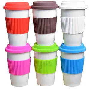 Custom Reusable Soft Rubber Coffee Cup Wrap Glass Bottle Silicone Sleeve